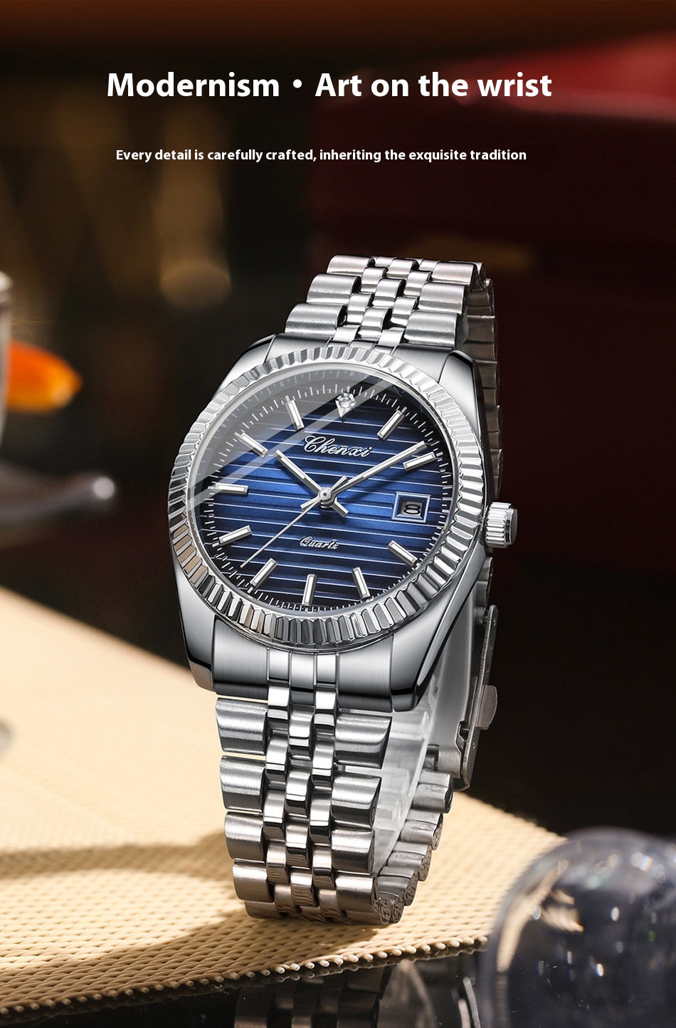 Business Calendar Luminous Waterproof Quartz Watch