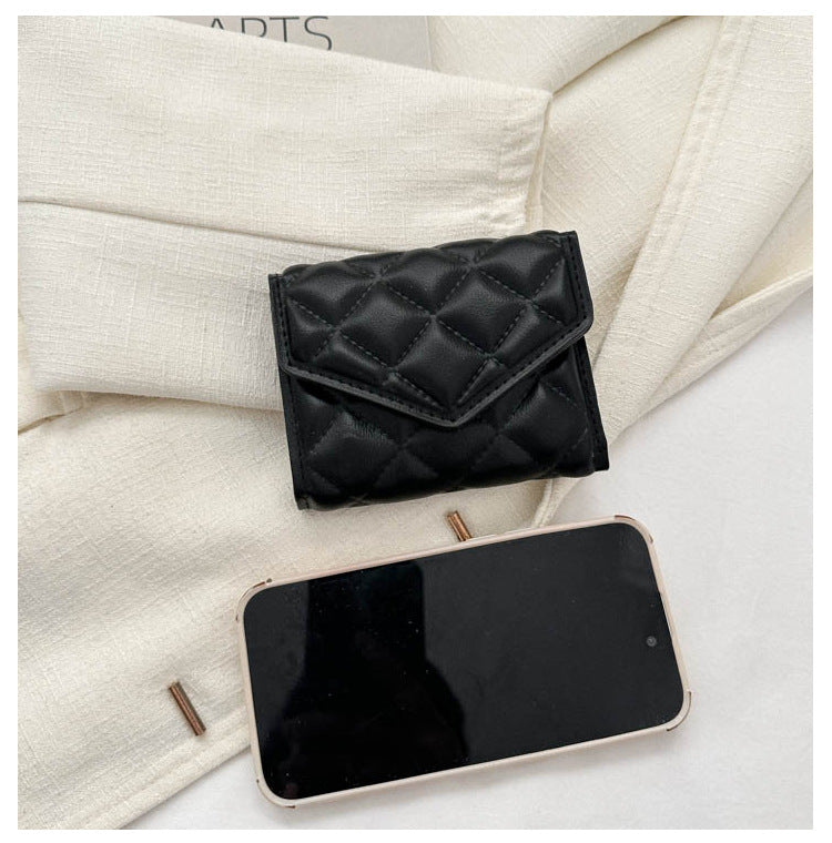Multi-fold Diamond Embroidered Wallet – Women’s Large-capacity PU Leather Wallet with Waterproof, Wear-resistant Design