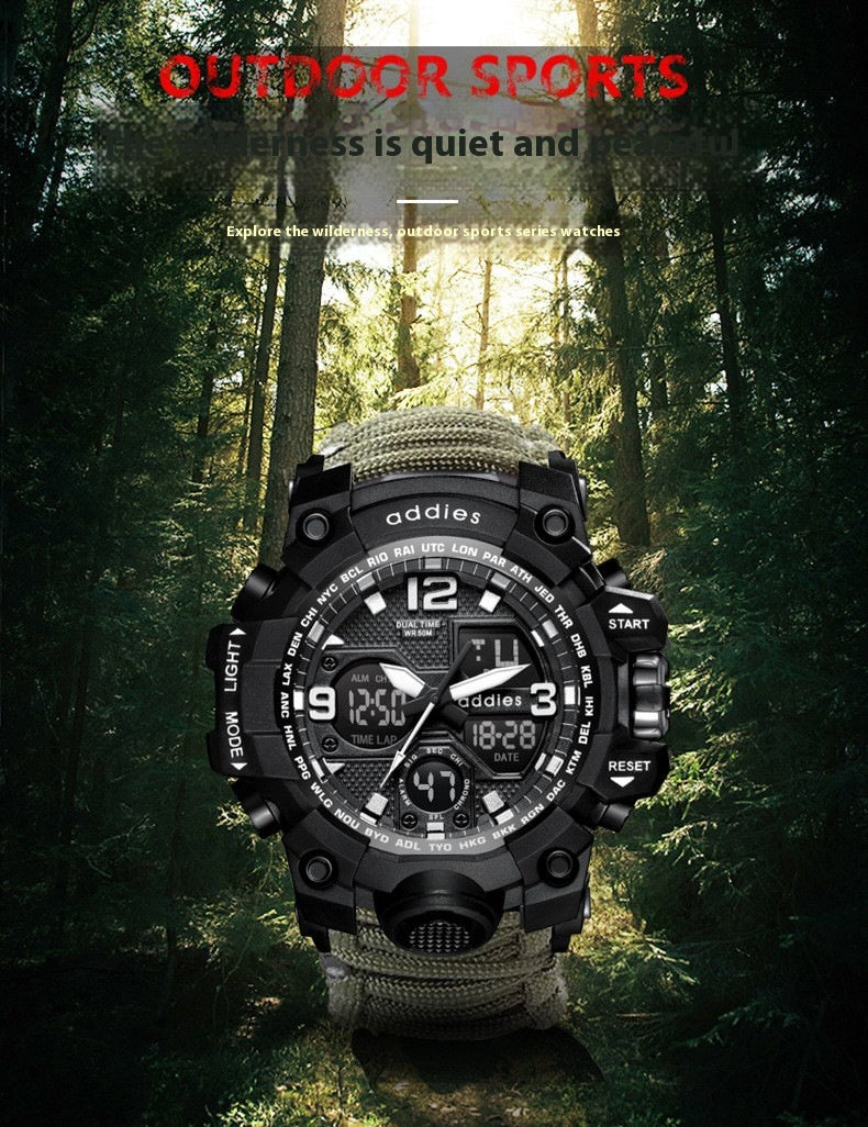 Multifunctional Waterproof Sports Watch for Men – Outdoor Tactical & Mountaineering