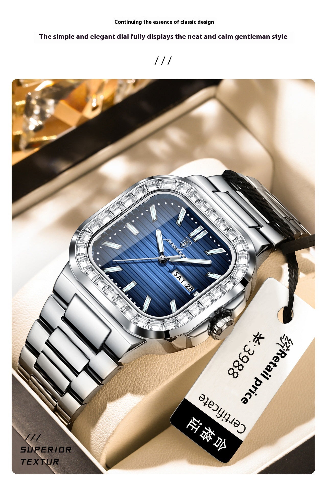Double Calendar Men's Watch Diamond
