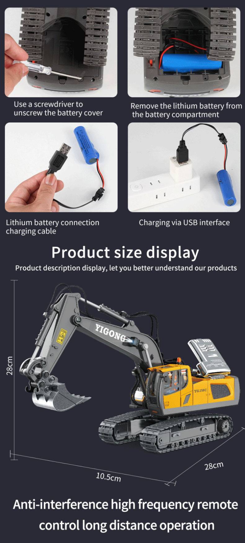 2.4G Remote Control Excavator Dump Truck RC Construction Vehicle Toy – 9/11CH