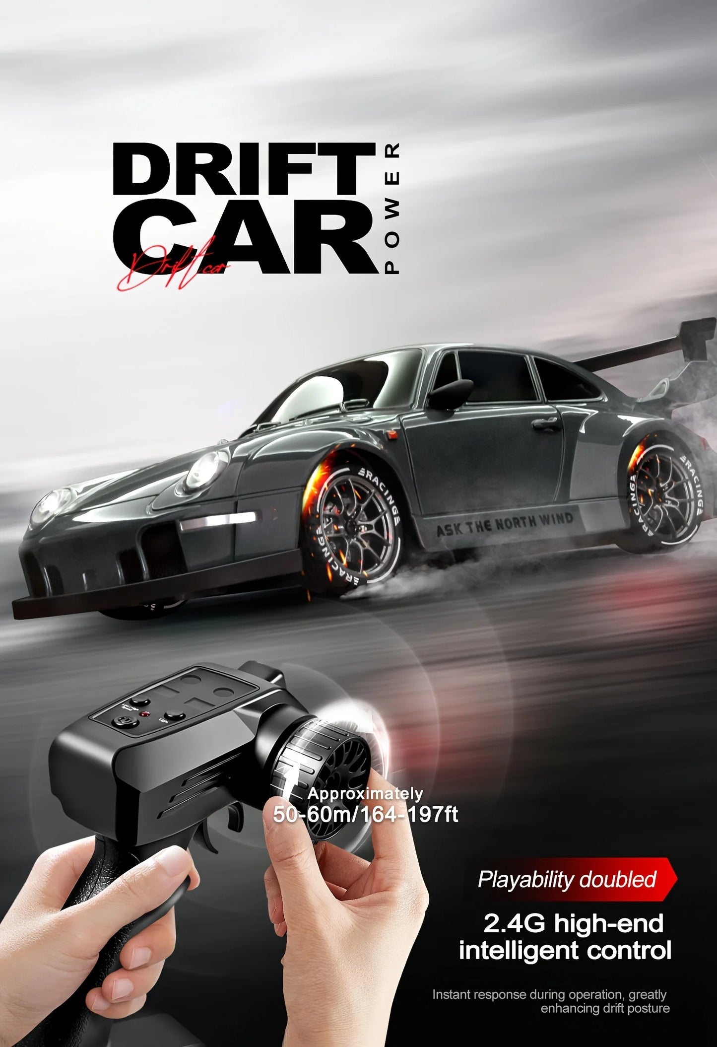 4WD Remote Control Drift Car – 1:24 Mini High-Speed RC Racing Car for Kids & Adults