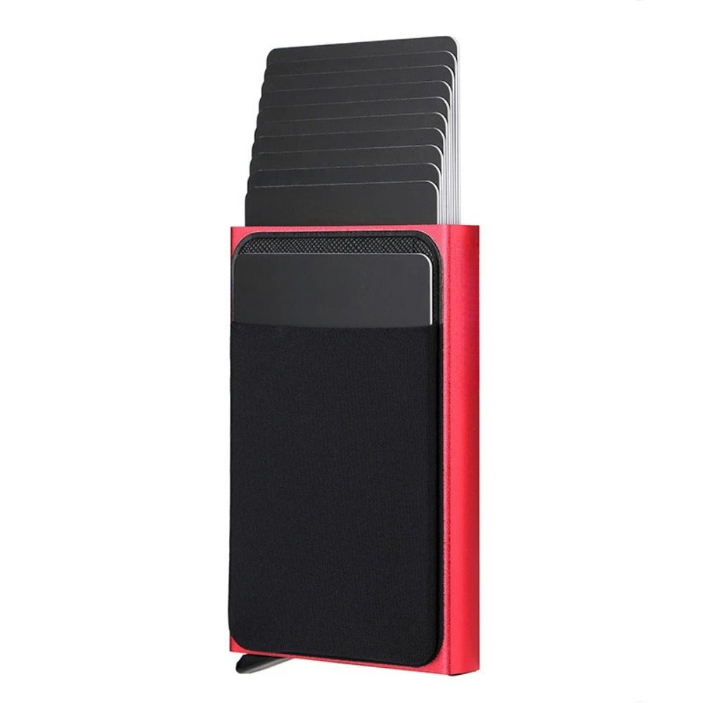Automatic Pop-Up Anti-Theft Credit Card Holder – Slim RFID Wallet for Men & Women with Lycra Stickers