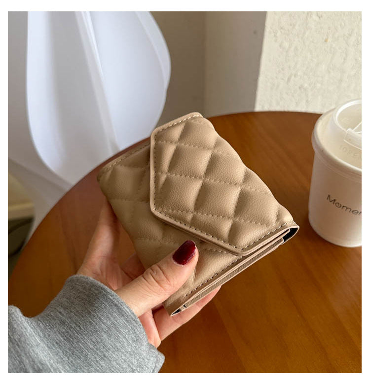 Multi-fold Diamond Embroidered Wallet – Women’s Large-capacity PU Leather Wallet with Waterproof, Wear-resistant Design