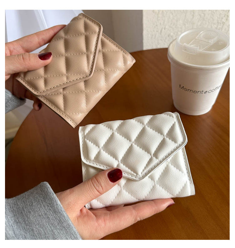 Multi-fold Diamond Embroidered Wallet – Women’s Large-capacity PU Leather Wallet with Waterproof, Wear-resistant Design