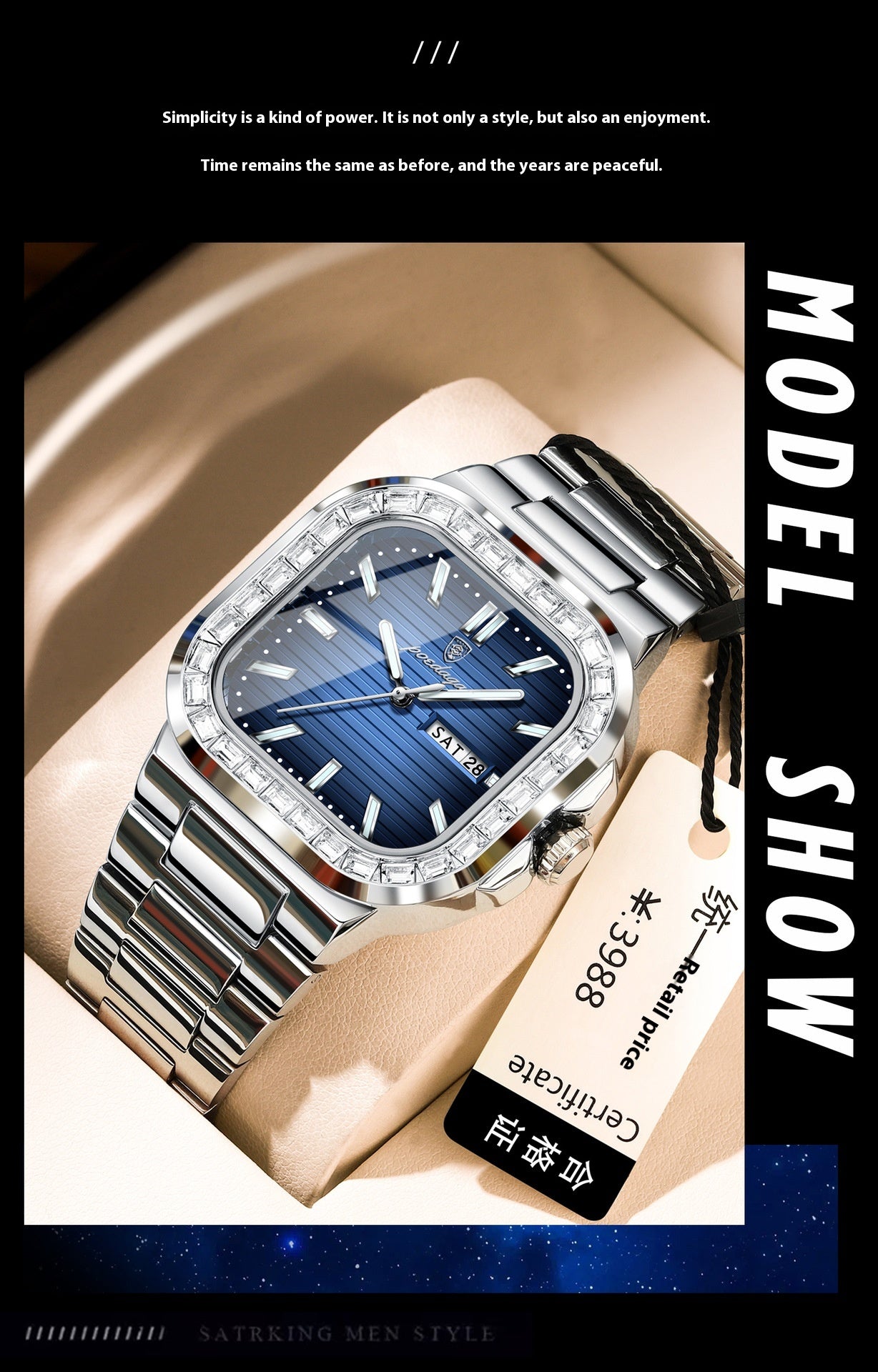 Double Calendar Men's Watch Diamond