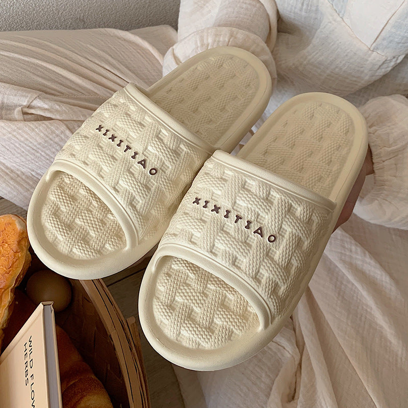 Women's Woven Plaid Soft Bottom Slippers – Cozy EVA Indoor Flip Flops