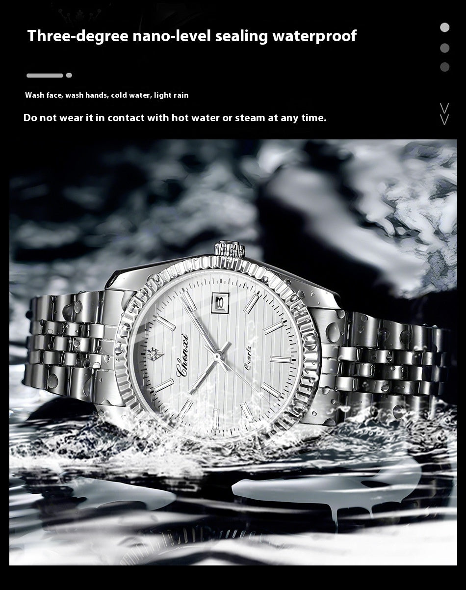 Business Calendar Luminous Waterproof Quartz Watch