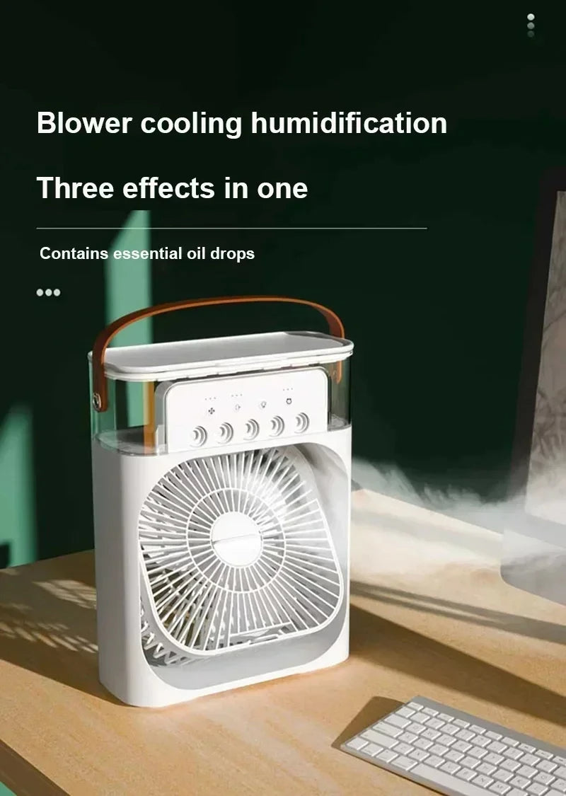 3-in-1 Mini Air Cooler & Fan – Portable Air Conditioner, Humidifier, LED Night Light