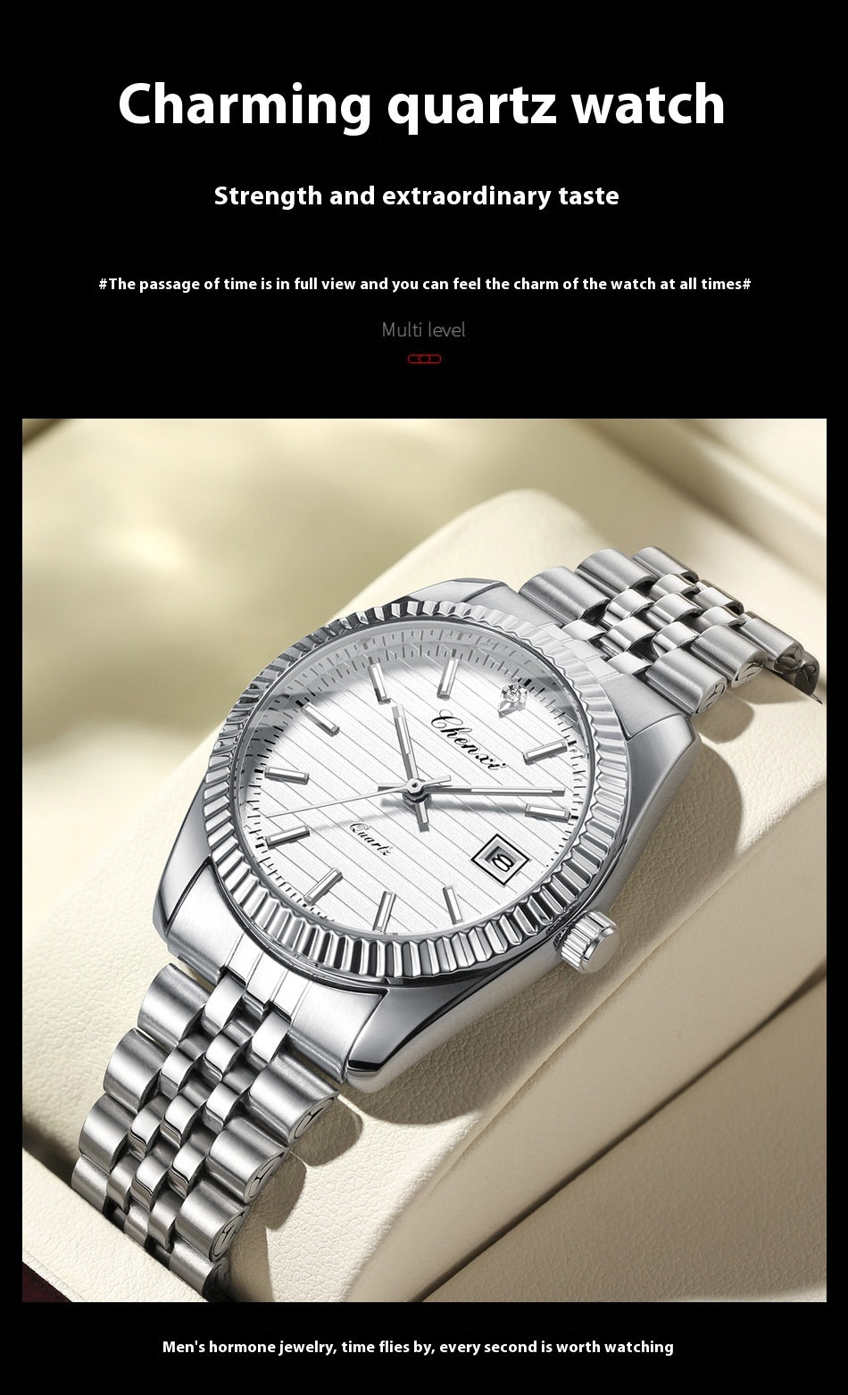 Business Calendar Luminous Waterproof Quartz Watch