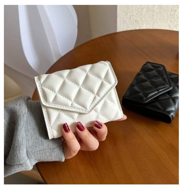 Multi-fold Diamond Embroidered Wallet – Women’s Large-capacity PU Leather Wallet with Waterproof, Wear-resistant Design