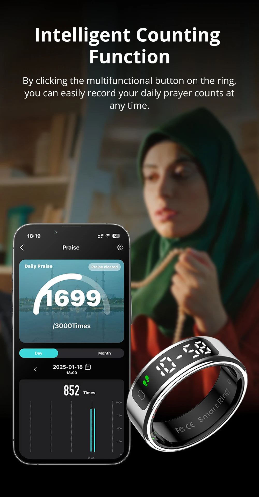 COLMI R12 Smart Ring with Touch Screen