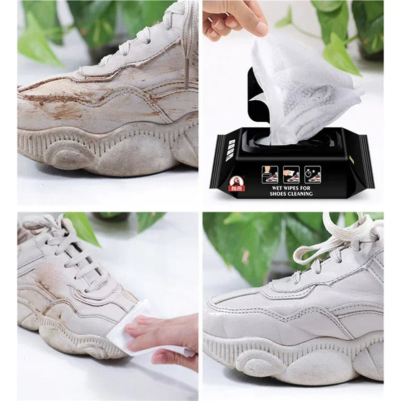 12–60Pcs Disposable Shoe Cleaning Wipes – Portable Wet Wipes for White Sneakers | VIE LENTE