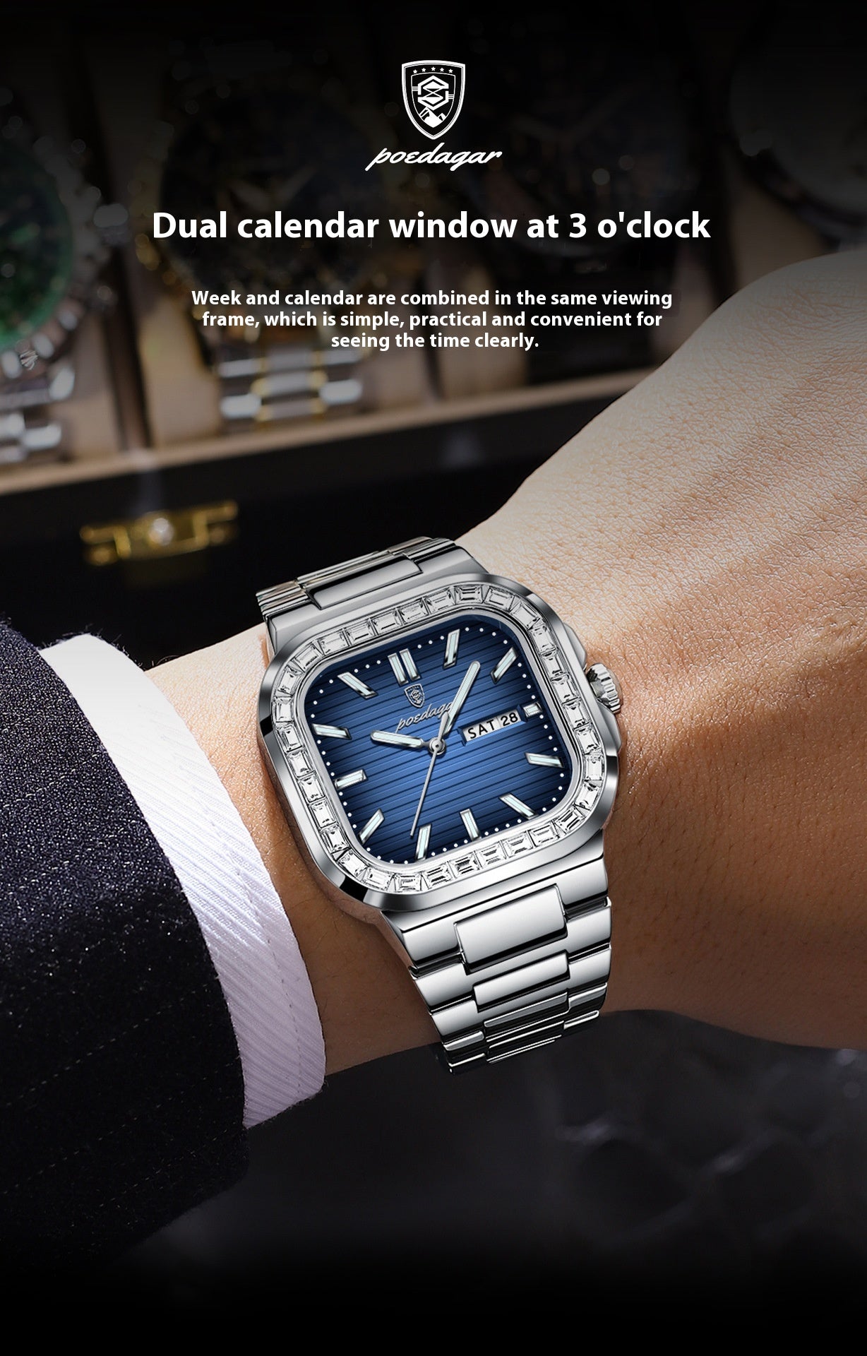 Double Calendar Men's Watch Diamond