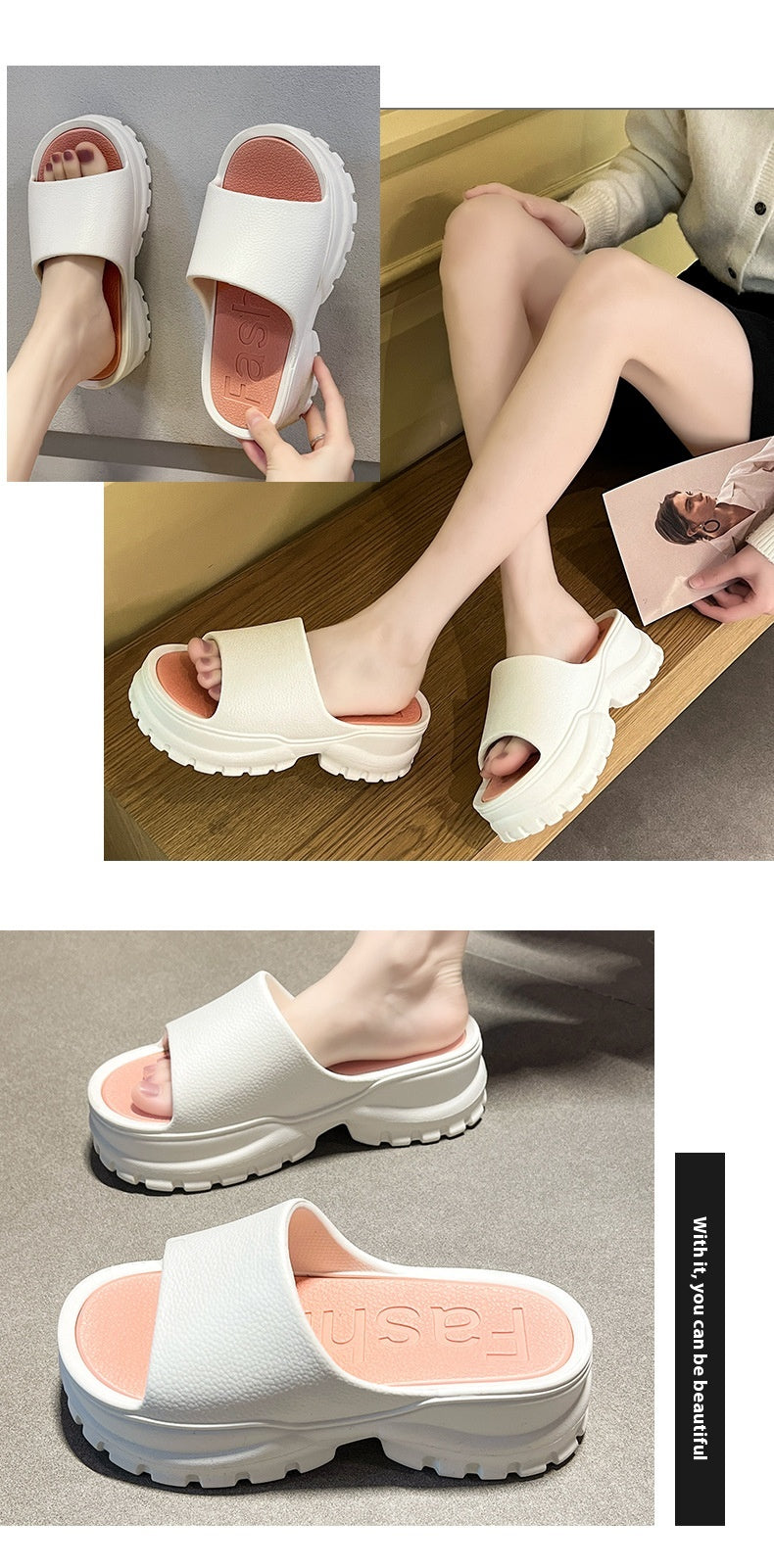 Women’s Fashion Casual Beach Platform Flip-Flops – Lightweight EVA Slippers for Summer Comfort