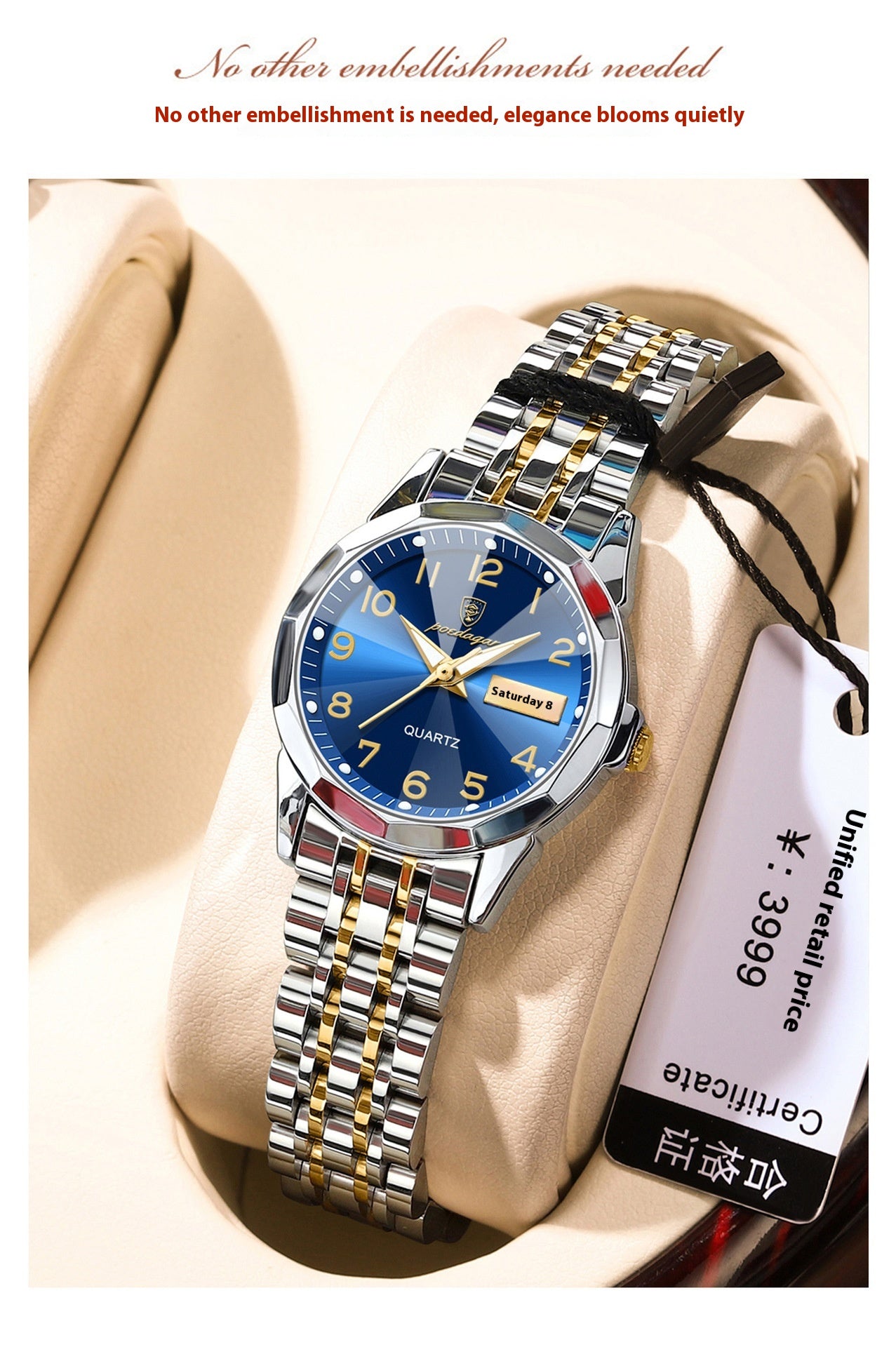 Women's Waterproof Double Calendar Watch