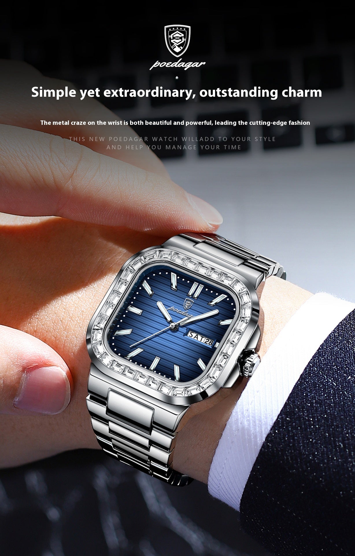 Double Calendar Men's Watch Diamond