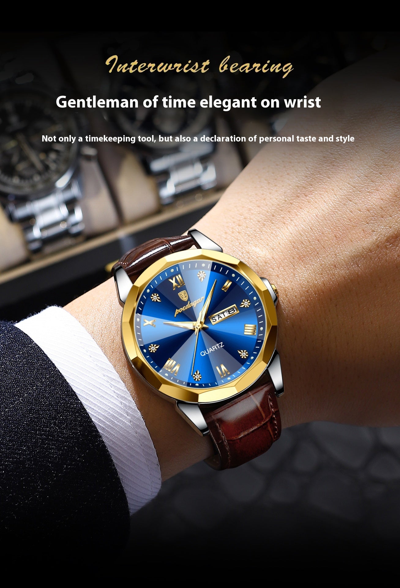 Belt Style Men's Waterproof Luminous Fashion Quartz Watch