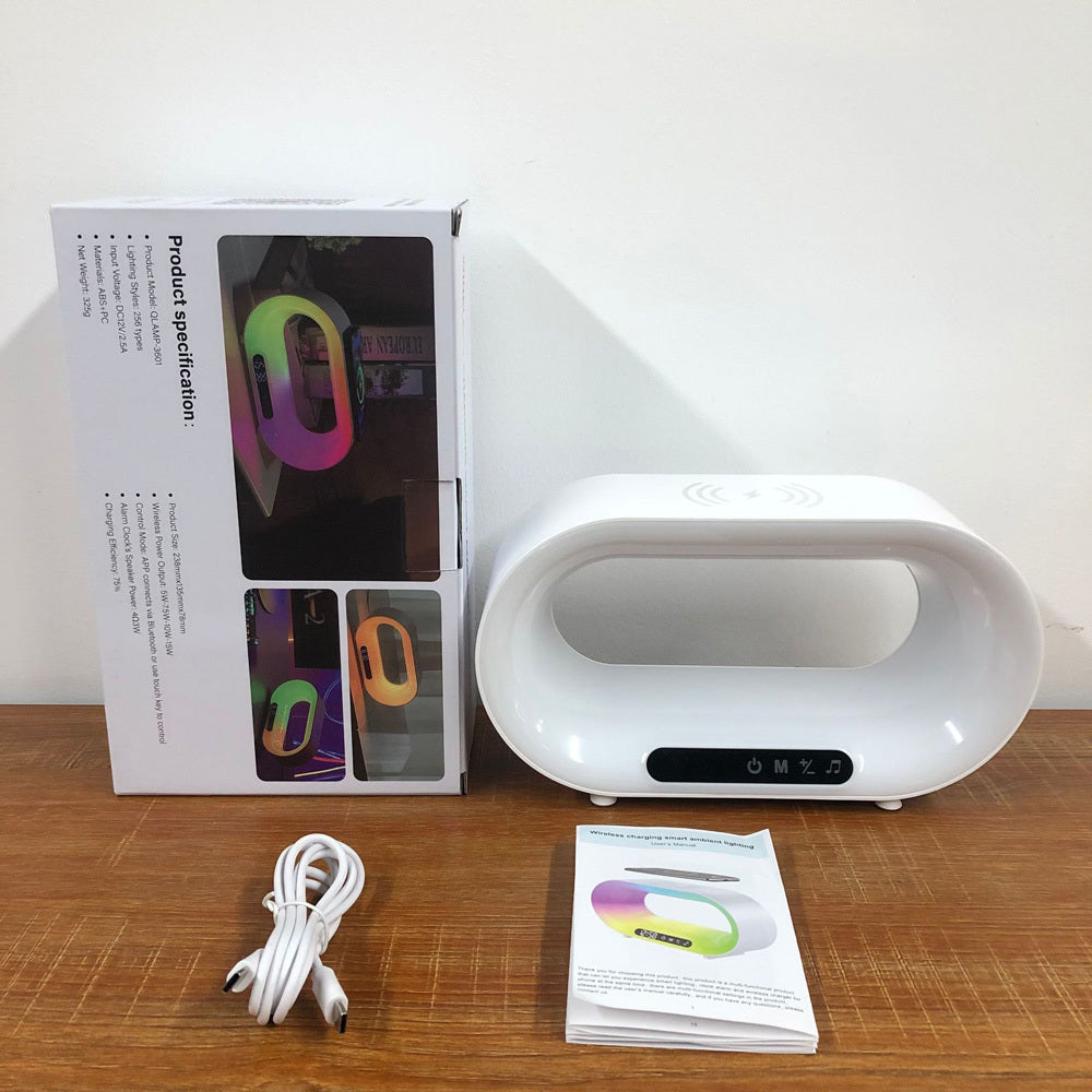 Smart 3-in-1 LED Night Light, Wireless Charger & Alarm Clock with App Control