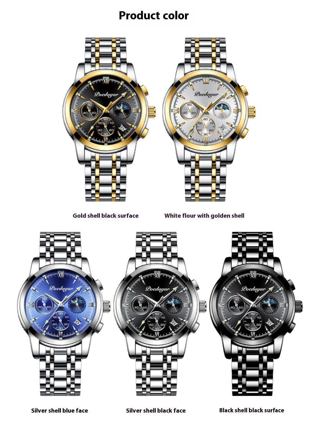 Multifunctional Luminous Waterproof Quartz Watch for Men