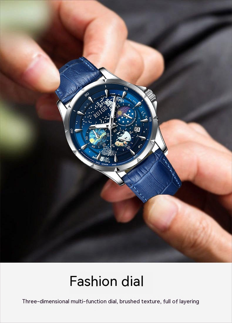 Star Sea Quartz Multi-functional Luminous Waterproof Men's Watch