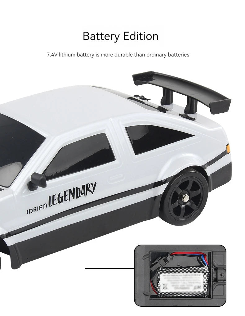 Sure! How about this:  "AE86 1:16 RC Drift Car – High-Speed 4WD Electric Toy, Remote Control, Spray Function, 2.4G Racing Sports Vehicle"