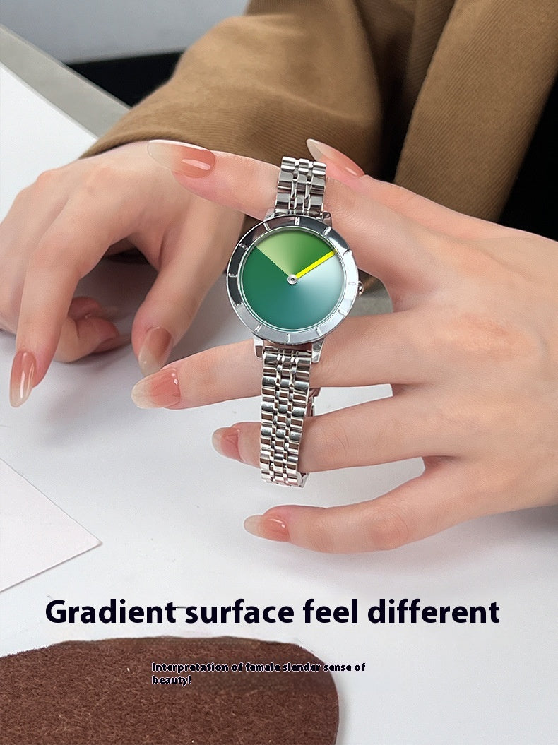 Women's Quartz Watch With Advanced Gradient Dial Fashion Design