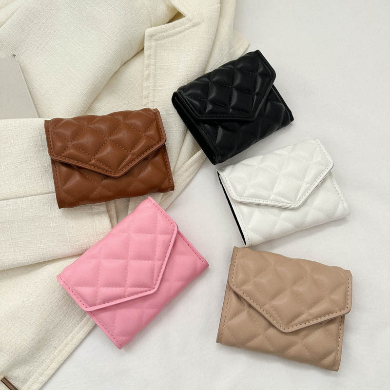 Multi-fold Diamond Embroidered Wallet – Women’s Large-capacity PU Leather Wallet with Waterproof, Wear-resistant Design