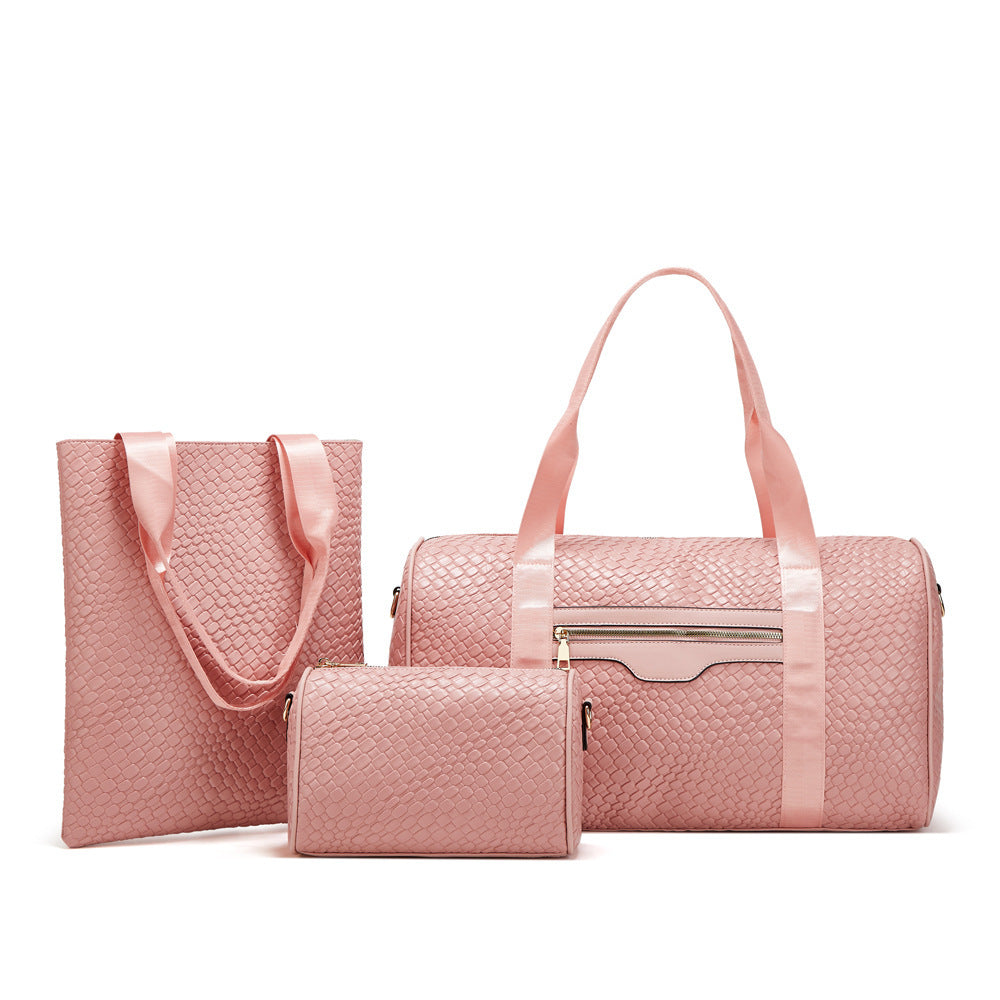 Women's Business Travel Bag – Stylish 3-Piece PU Leather Shoulder & Gym Bag Set | 36–55L Capacity