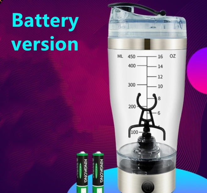 Electric Protein Shake Bottle – USB Rechargeable Milk & Coffee Blender for Sports & Fitness