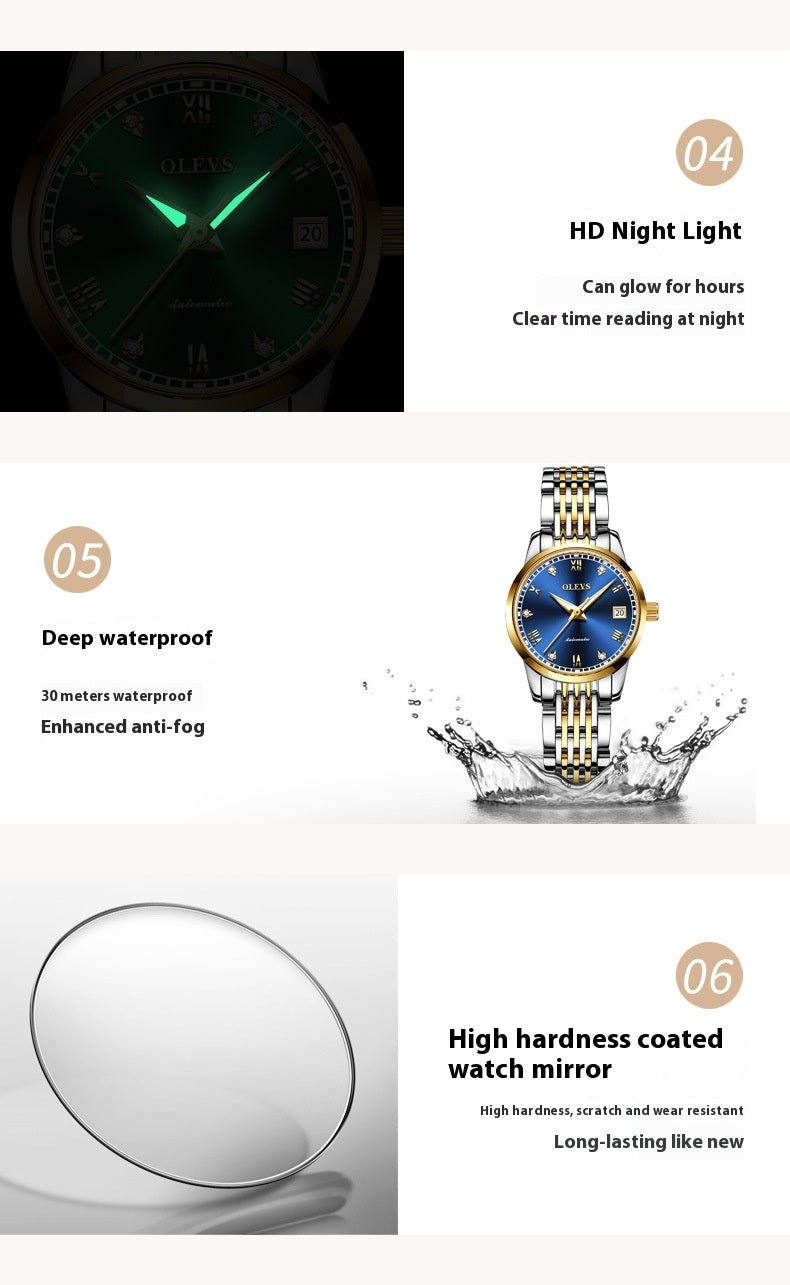 Women's Automatic Mechanical Watch – Simple, Elegant & Waterproof