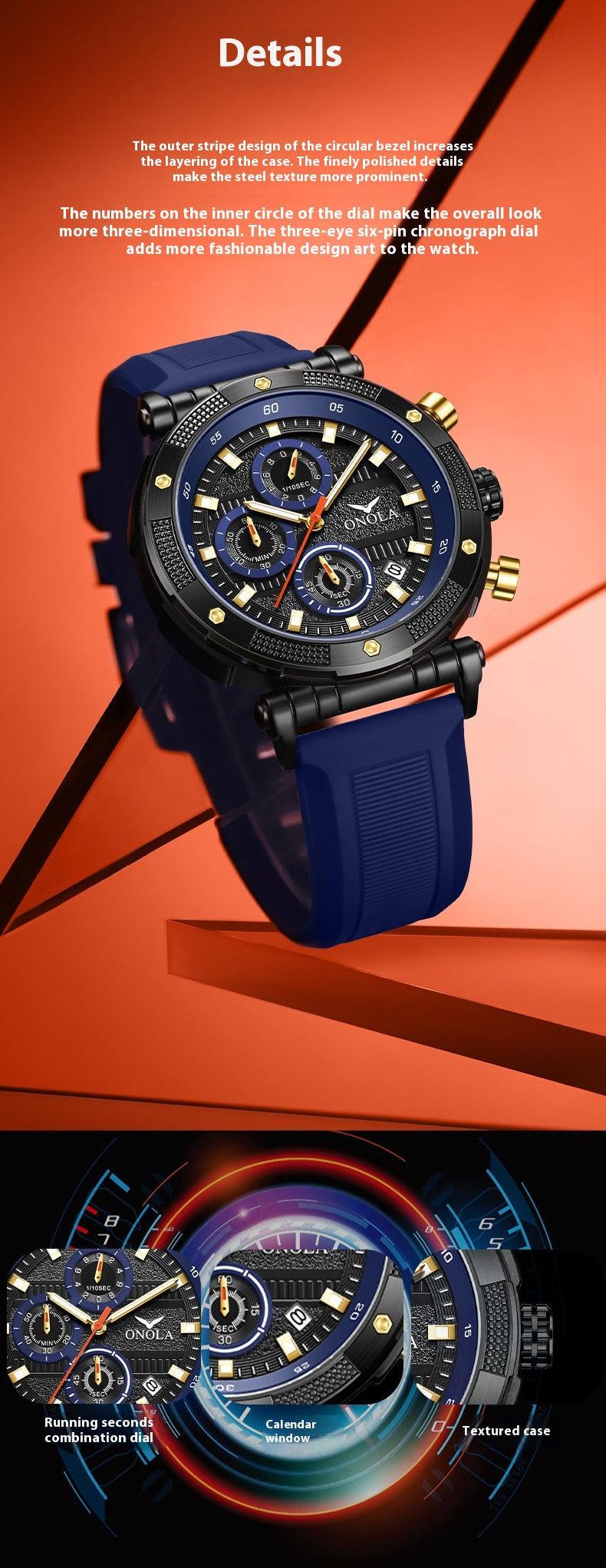 Fashion New Multi-functional Quartz Tape Watch Waterproof