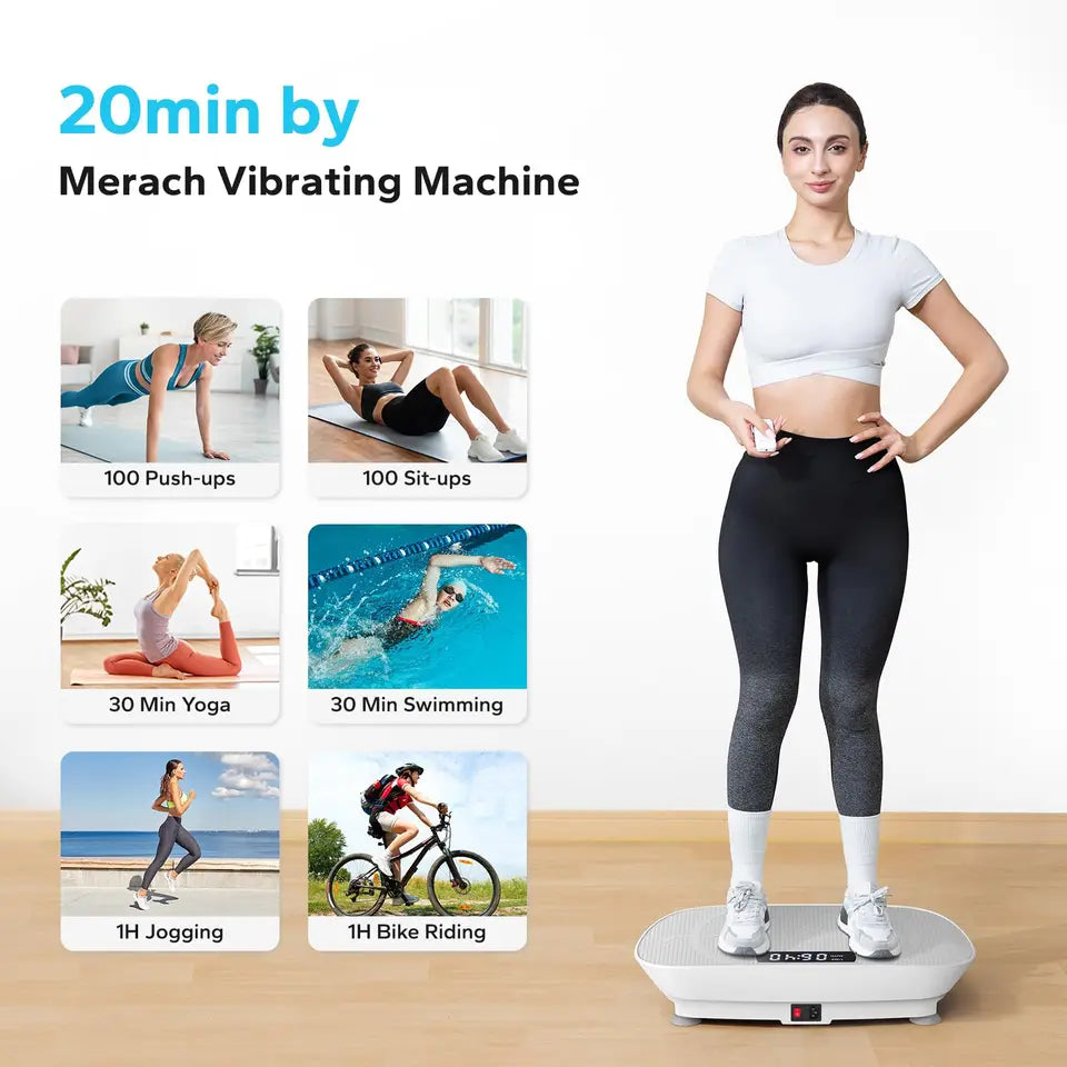 MERACH Vibration Plate Exercise Machine Whole Body Workout Power Vibrate Fitness Platform Vibration Plate Weight Loss & Shaping