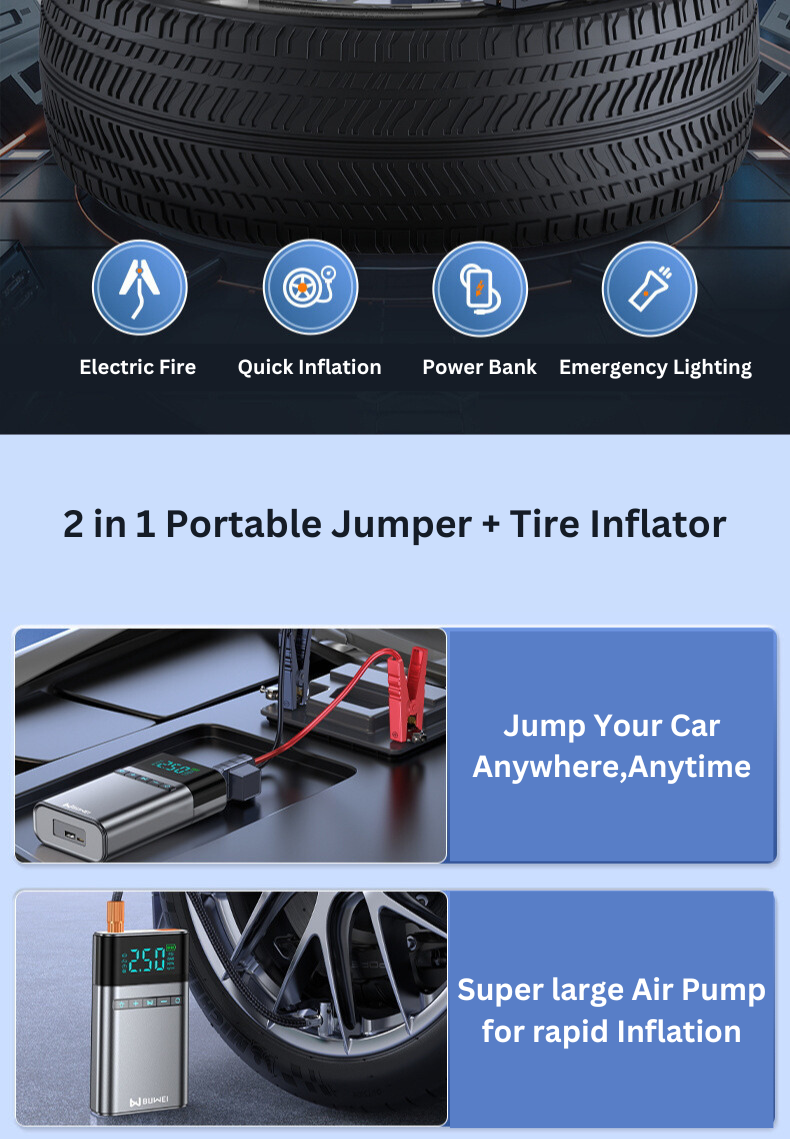 Car Jump Starter & Air Compressor – Portable & Powerful