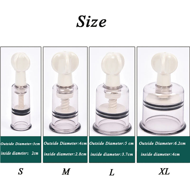 4 Size Twist Suction Cupping Cup Nipple Enhancer Massage Vacuum Cans Suction Therapy Device Back Body Massage Anti-cellulite
