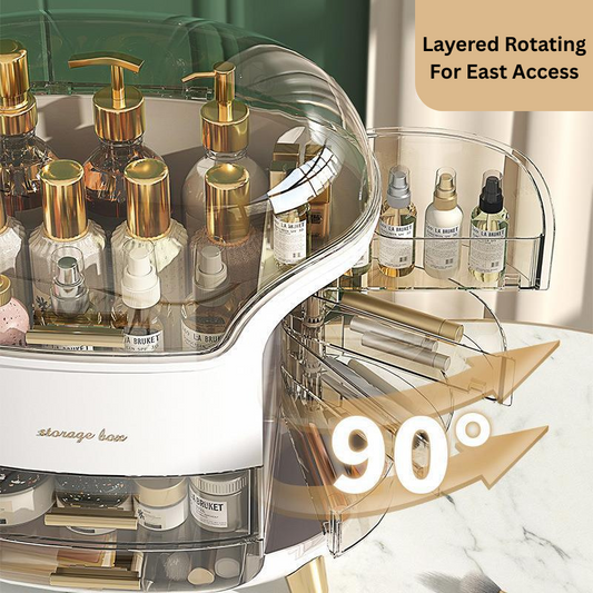 Cosmetic Storage Box – Large-Capacity Dust-Proof Makeup Organizer with Drawer for Desktop, Vanity, and Bathroom
