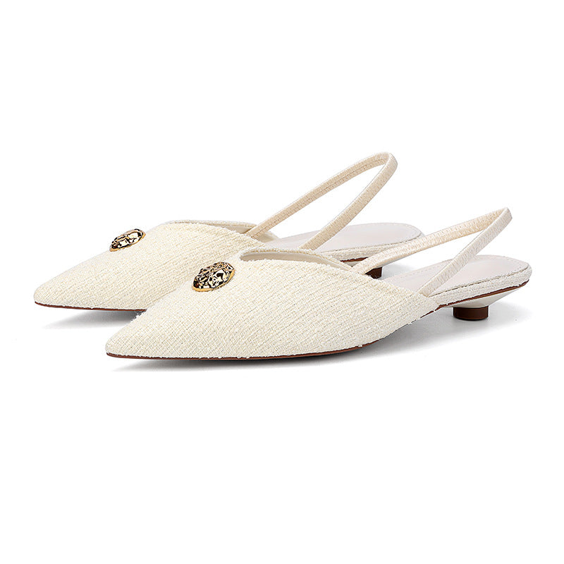 Pointed Toe Stiletto Sandals for Women – Elegant French Style Shallow Mouth Pumps