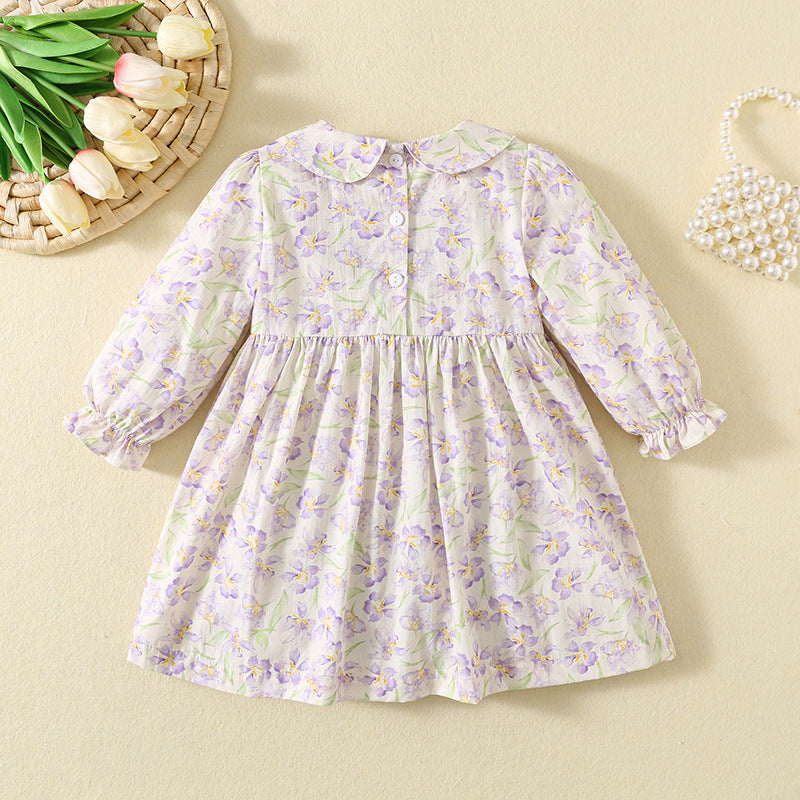 Girls&#039; Dress  Flower Embroidered Floral Cotton Dress Children&#039;s Baby&#039;s Western Princess Dress