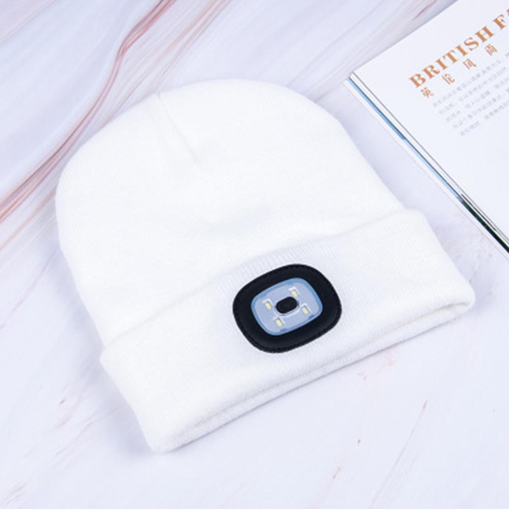 LED Knitted Beanie Cap – USB Rechargeable Headlamp Hat for Running, Camping & Night Use