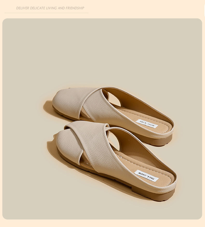 Soft Bottom Closed Toe Low-Top Half Slippers for Women – Comfortable & Stylish Everyday Footwear