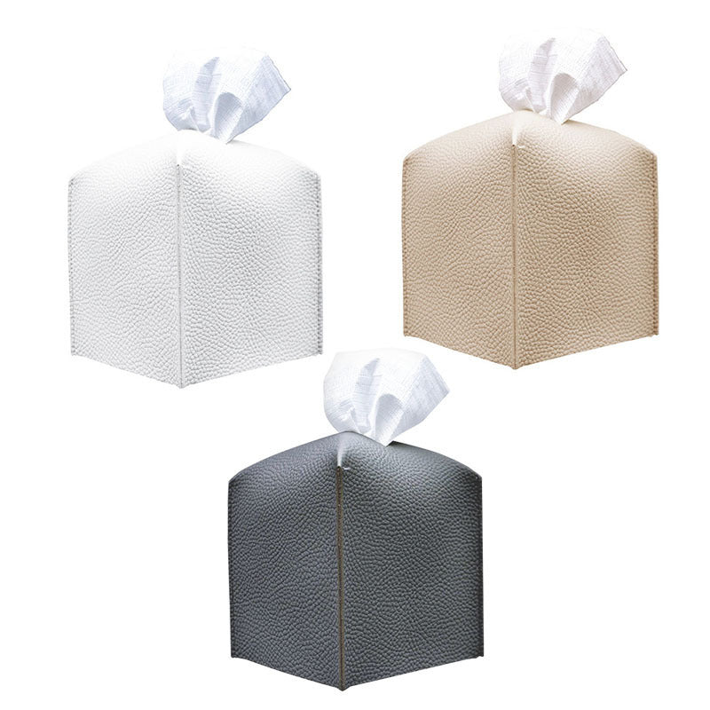 PU Leather Tissue Box – Foldable Rectangular Tissue Holder for Car, Home, Office, Bathroom & Hotel (Large & Small Sizes)
