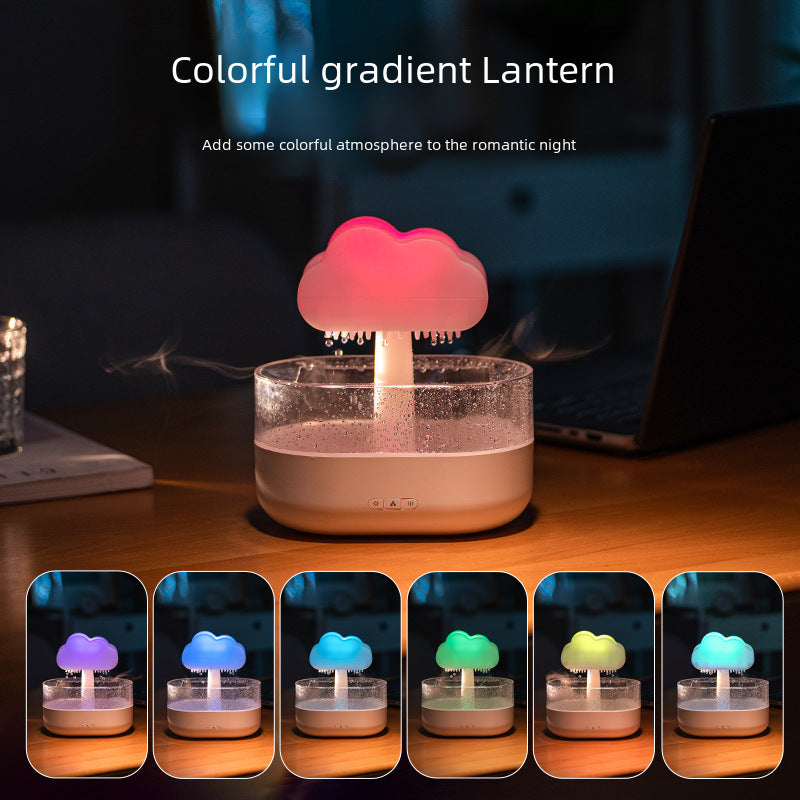 Creative Colorful Light Raindrop Aromatherapy Machine Desktop Office Fragrance Cloud Rain Humidification Cross-border