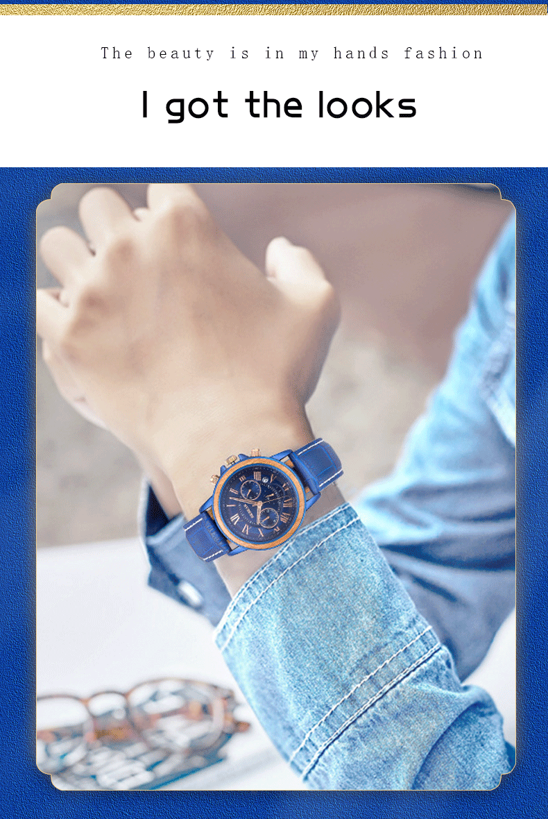 Men’s Alloy & Wood Chronograph Watch