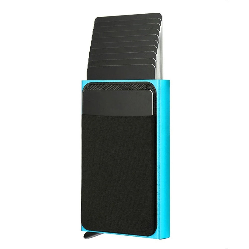 Automatic Pop-Up Anti-Theft Credit Card Holder – Slim RFID Wallet for Men & Women with Lycra Stickers