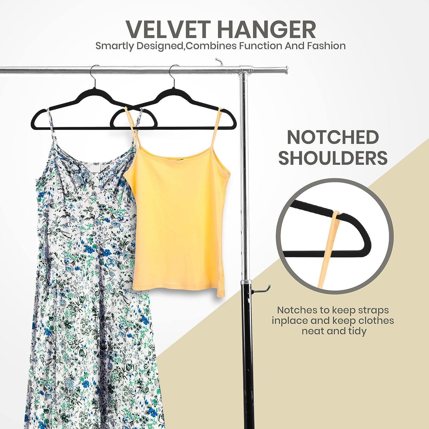 Flocking Anti-Slip Velvet Clothes Hanger – Multifunctional, Thickened & Space-Saving