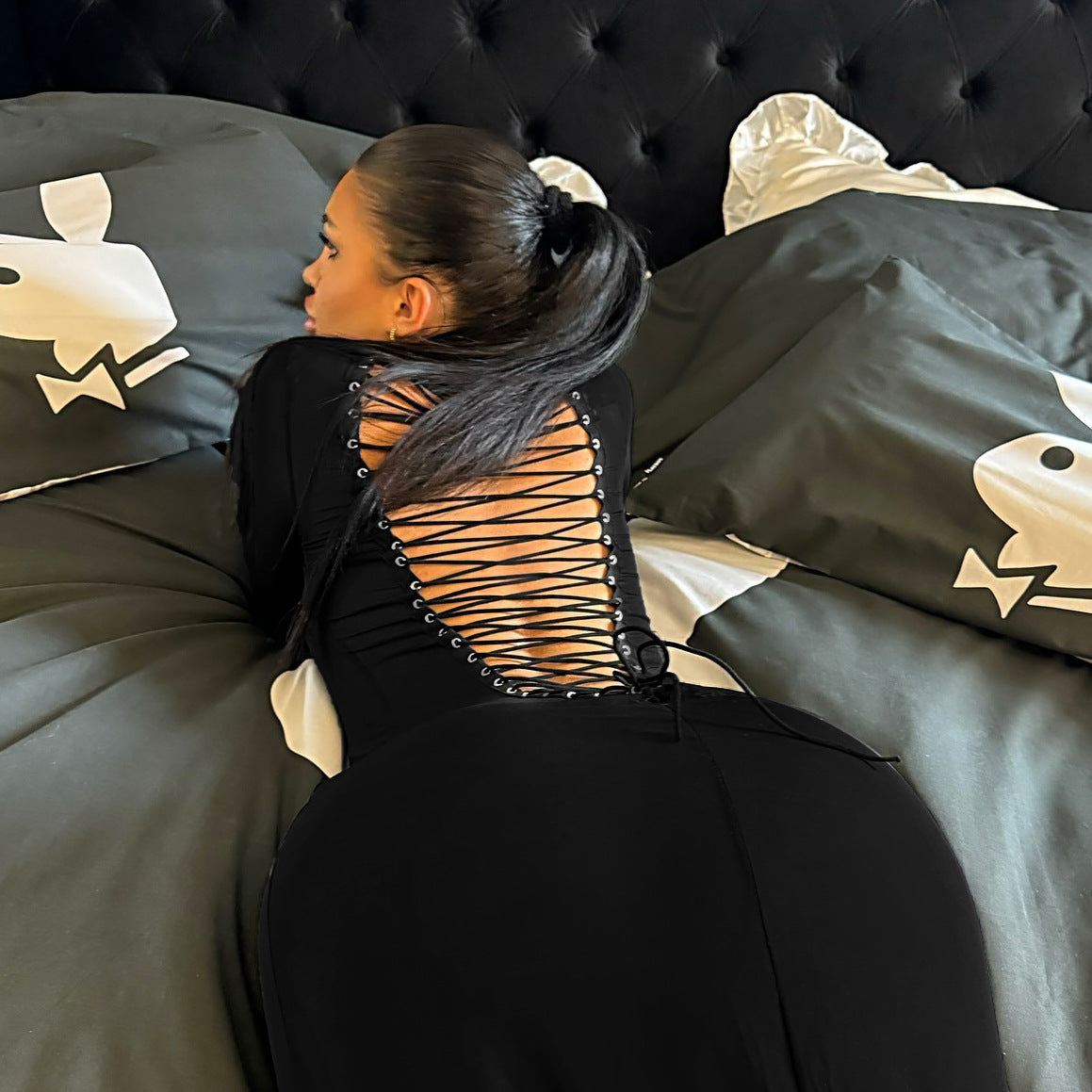 Sexy Front & Back Strap Dress – Autumn Hot Girl Hip Skirt