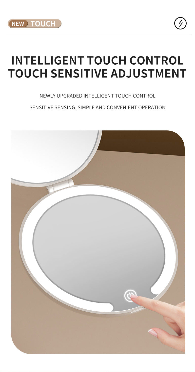 LED Makeup Mirror – Rechargeable Portable Folding Flip Mirror for Travel & Everyday Use