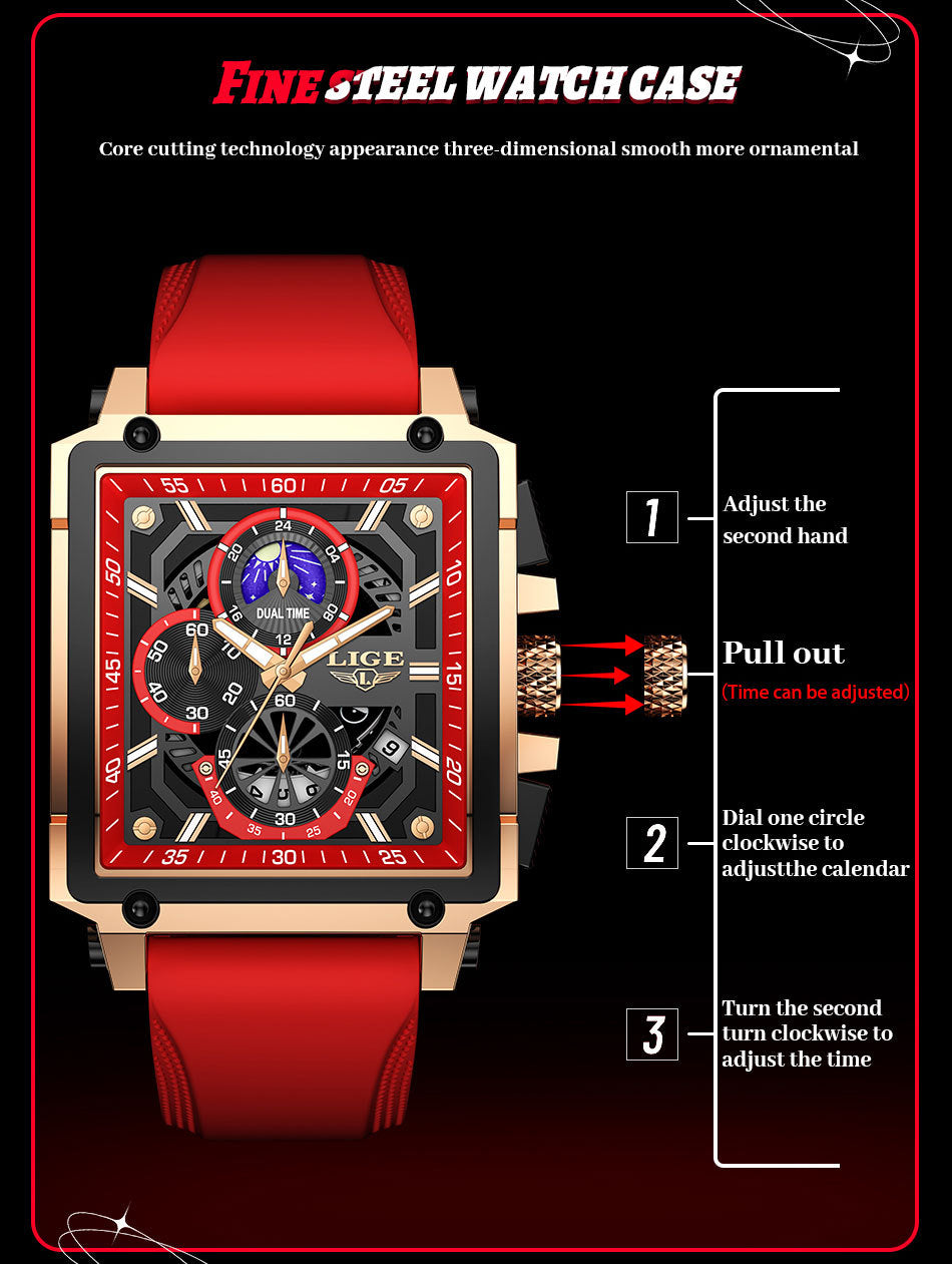 Fashion Design Waterproof New Quartz Square Watch