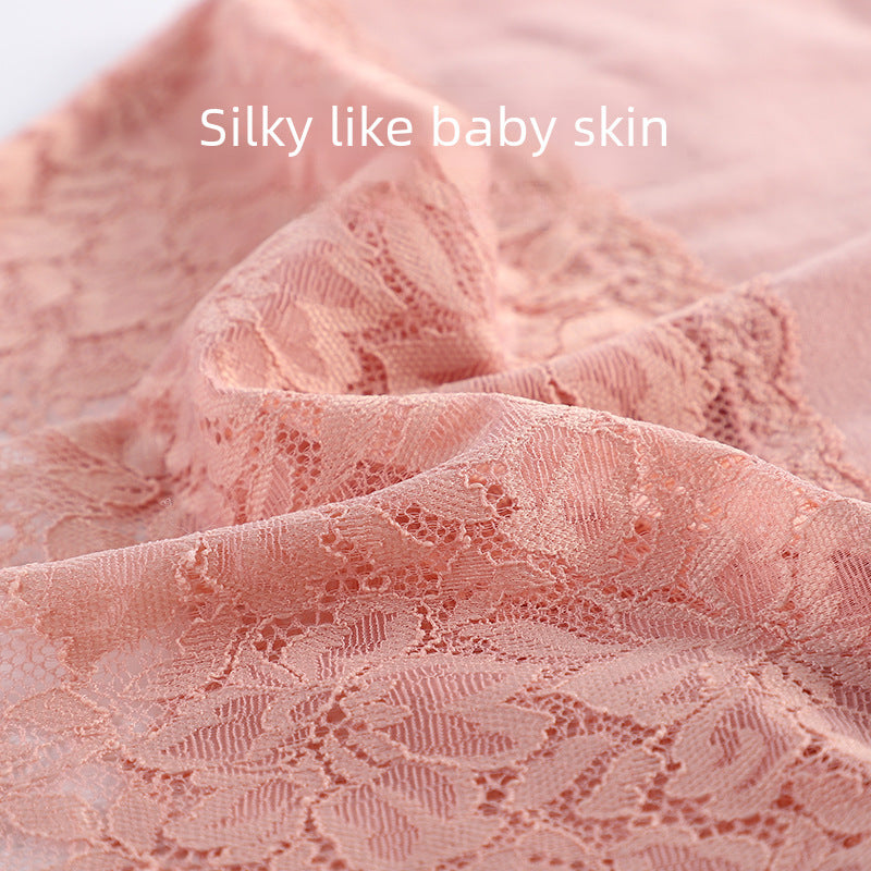 New Women&#039;s High-waist V-neck Pure Cotton Antibacterial Lace Hot Sexy Tummy Control Triangle Shorts