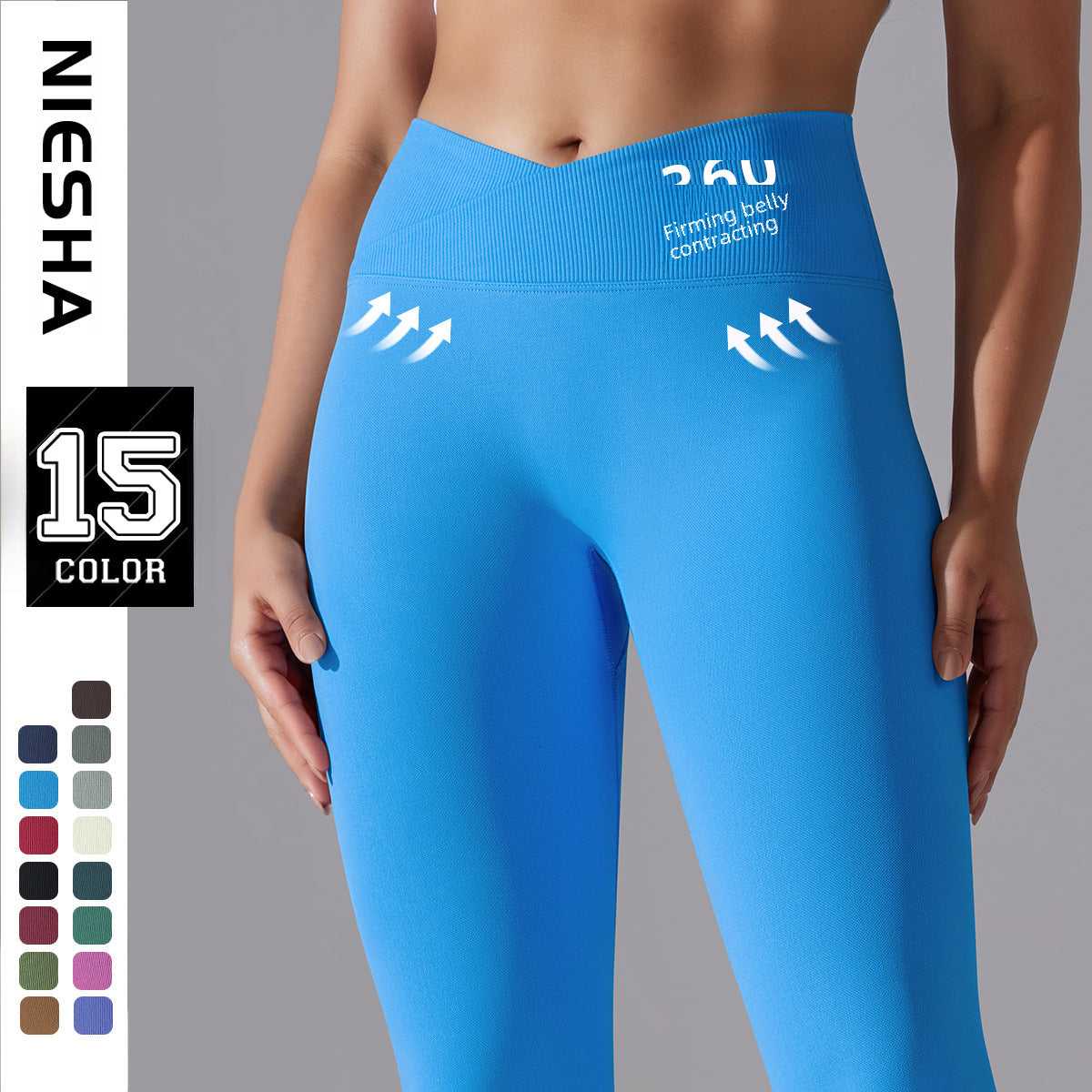 Seamless Knitted Yoga Pants Cross Waist Peach Butt Lifting Running Sports Tight Breathable Fitness Pants